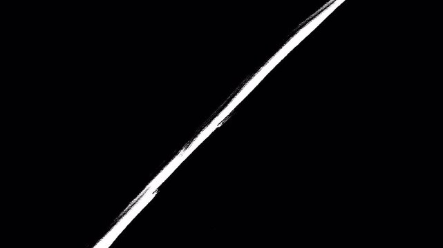 Abstract black and white paint brush stroke transition with alpha channel. monochrome matte overlay transition. 4k video