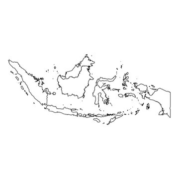 Indonesia map outline illustration