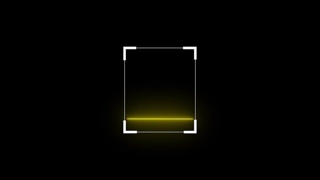 Scan sign QR Code and Bar Code scanner process with green laser, QR Code Scan interface animation on black background. animation of Baroda scanner.