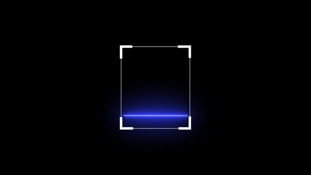 Scan sign QR Code and Bar Code scanner process with green laser, QR Code Scan interface animation on black background. animation of Baroda scanner.