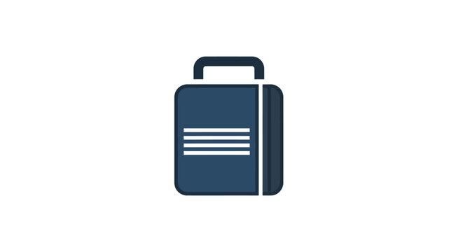 Simple Blue Suitcase Icon Design.