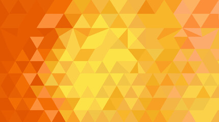 Obraz premium Mesmerizing geometric triangle mosaic pattern seamlessly shifting through warm vibrant sunset gradient hues of orange yellow gold and coral creating an abstract dynamic low poly background perfect