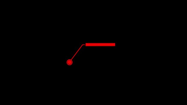 Simple HUD elements rectangle frame lines callout animation for text on black 4K video Animate a red callout for text.4k Animation.