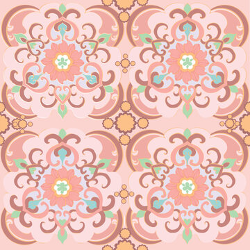 Beautiful seamless floral pattern with flowers and leaves. Decorative botanical vector illustration for fabric, wallpaper, and textile design.