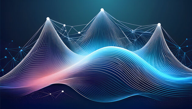 Abstract neural network energy flow in futuristic design. Glowing digital data streams forming organic brain patterns. AI technology visualization