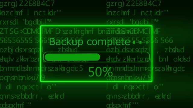 status bar with thirty one percent loading progress displayed over scrolling computer code on a dark