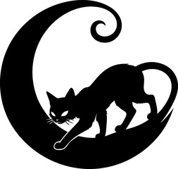black cat on the moon © Pets vector