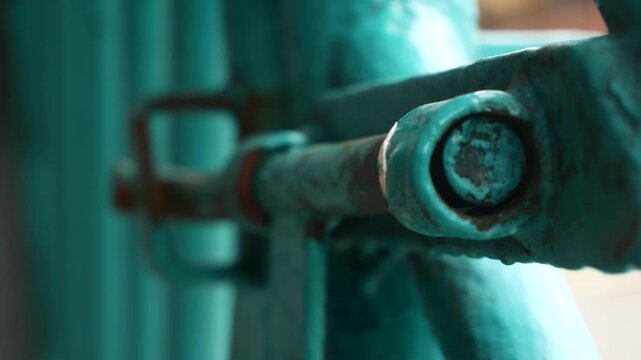 Rusty Metal Gate Latch and Locking Mechanism, Industrial Hardware Detail