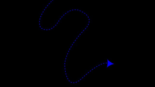 Dotted line animation moving from left to right point. Symbol of journey, progress, flying and target. Minimal travel and tourism concept. BK motion graphic on transparent