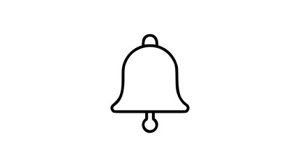 A clean black and white line art vector icon of a traditional hand bell, great for notifications, alerts, school, church, or service bell representations in interfaces. © Hassan