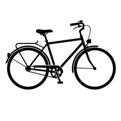 Fototapeta premium Simple black silhouette vector illustration of a city commuter bicycle