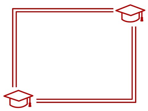 Graduation Cap Corner Frame Border