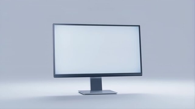Monitor on a Minimal Workspace with a White Background Featuring Computer, Screen, Display with Office and Desk Elements for Modern, Sleek Projects
