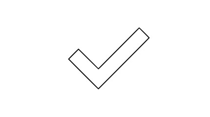 A clean hand-drawn checkmark line art vector icon ideal for marking tasks complete or confirming selections in digital and print materials. © Dadullah
