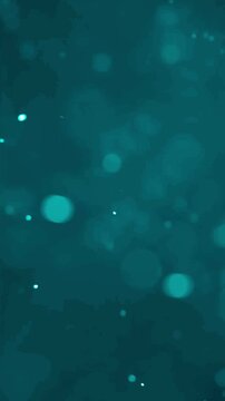 Abstract glowing particles drift and swirl in a deep teal underwater environment
