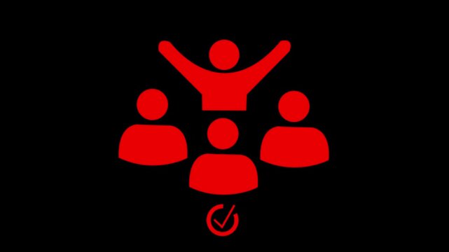 White Project team base icon isolated on blue background. Business analysis and planning, consulting, team work, project management. GK Video motion graphic animation