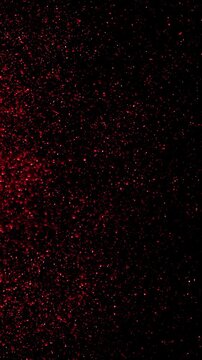 Abstract red particles swirling in dark space, dynamic motion background
