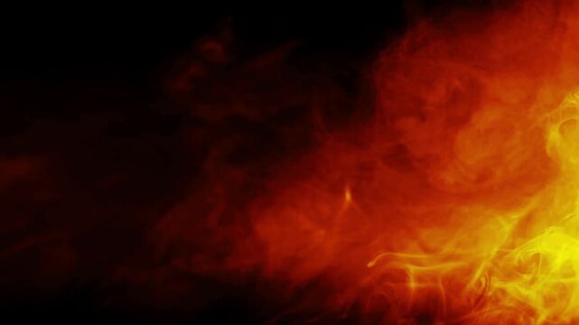 Fiery abstract background with dynamic orange and yellow flames dancing