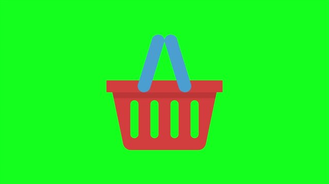 Shopping Cart Animation Green Screen