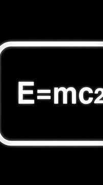 Einstein's mass-energy equivalence equation E=mc2 on black background.