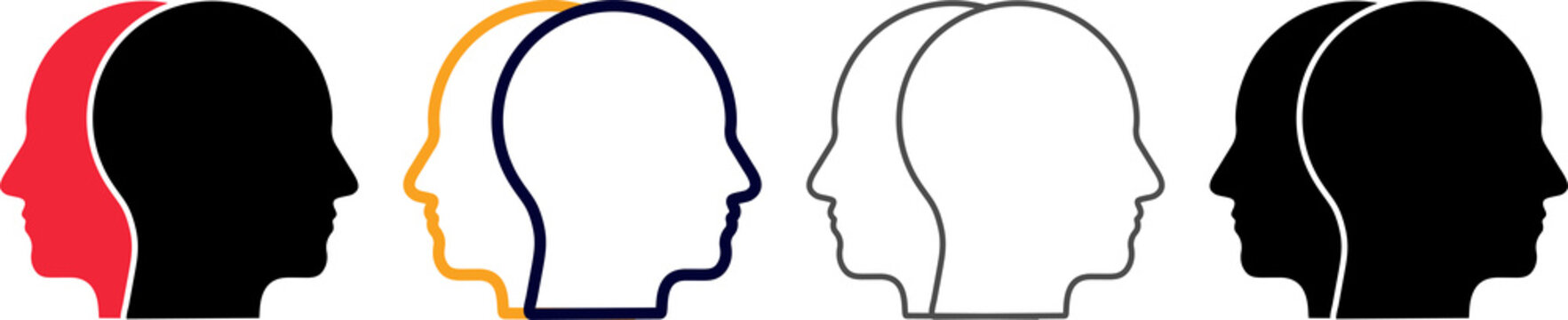 Individual Personality Icon Set in Filled, Outline, Color Outline and Glyph Styles. 