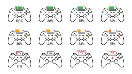Obraz premium Collection of gaming controllers with indicators.