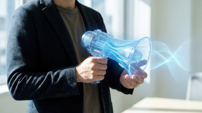 Megaphone communication crisis voice public message protest announcement
