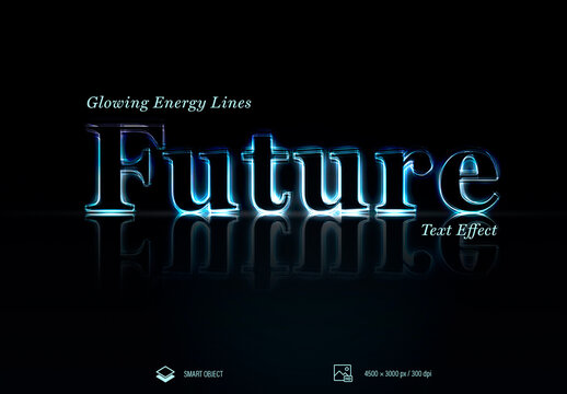 Glowing Energy Lines Future Text Effect
