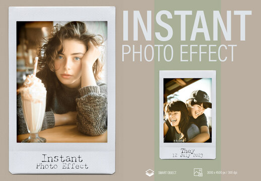 Instant Film Photo Frame Effect