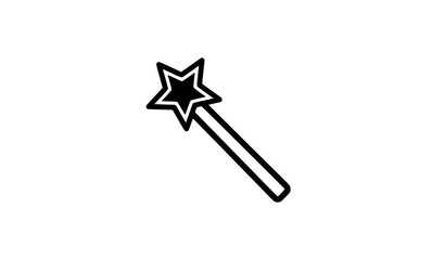 Black and white star shaped magic wand icon © Nirob