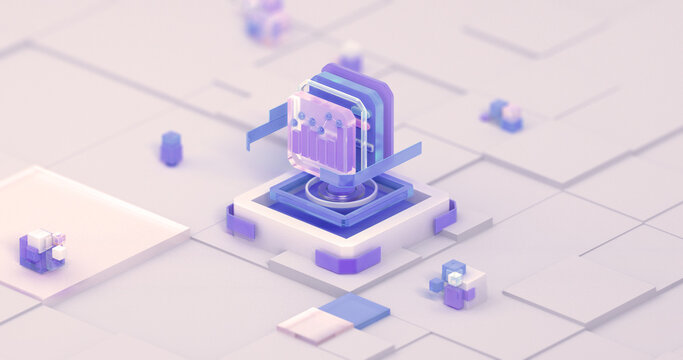 Modern 3D Financial Dashboard Interface with Business Intelligence Analytics