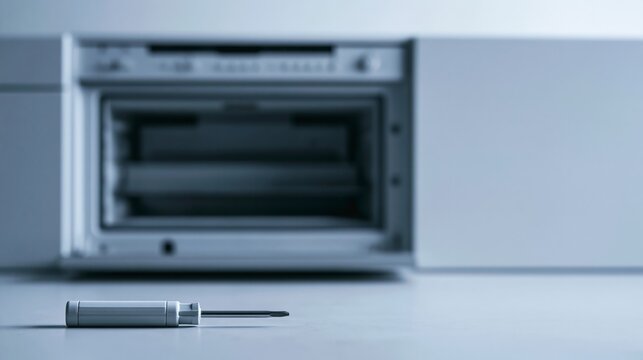 Screwdriver on surface with appliance background