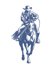 Fototapeta premium vector illustration of a man riding horse