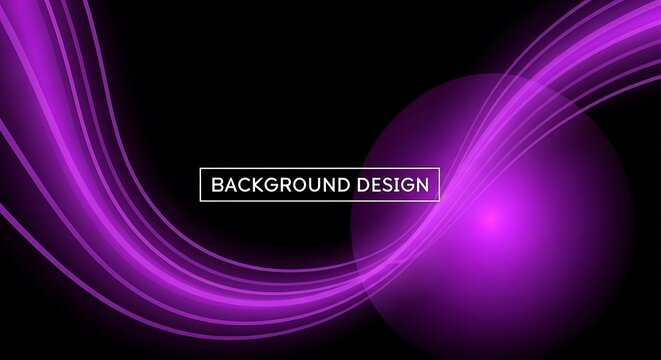 Black background with glowing purple wave lines and a circular flare element