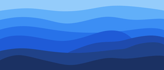 Obraz premium A minimalist vector background featuring smooth layered waves in varying shades of blue with a modern gradient effect.