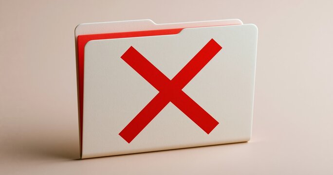 Folder with red cross symbol