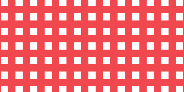 Red and white gingham seamless pattern. Checkered texture for picnic blanket, tablecloth, plaid, clothes. Italian style overlay, fabric geometric background, retro textile design. Vector background.