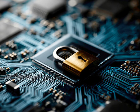 Cybersecurity Lock on Digital Circuit - AI Generative