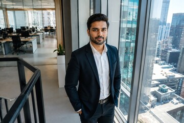 Fototapeta premium Confident Business Professional Portrait in Modern Corporate Office Environment