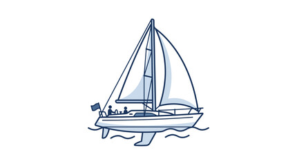 Minimalist Sailboat Vector Illustration © aris yanto