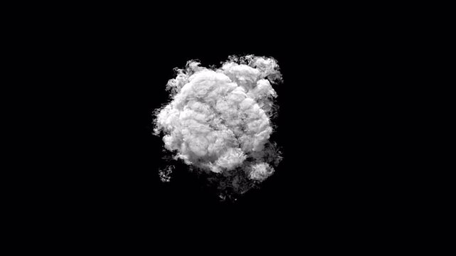 Set of abstract smoke clouds and steam vapor effects on black background.