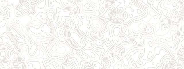 Abstract seamless topographic contour map background with light beige, white and golden elevation lines, geographic terrain texture, minimal vector landscape design for branding and wall art © Noor Al Barakah