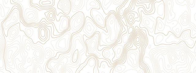 Abstract minimalist topographic contour map background with white, beige and golden terrain lines, seamless geographic relief pattern, modern vector texture for wall art, packaging, web and print desi © Noor Al Barakah