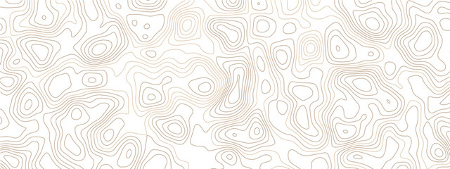 Abstract minimalist topographic contour map background with white, beige and golden terrain lines, seamless geographic relief pattern, modern vector texture for wall art, packaging, web and print desi © Noor Al Barakah