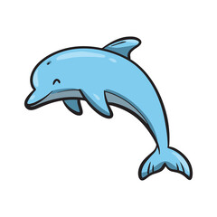 Cute cartoon dolphin character vector illustration © MeyImaniar