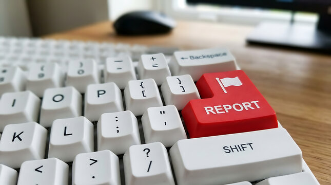 Report Keyboard Button &ndash; Business Reporting, Data Analysis and Digital Report Management Concept