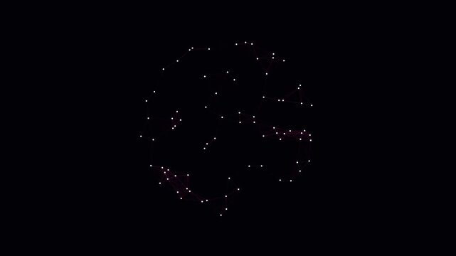 Connected Data Nodes - Abstract Network Structure on Black