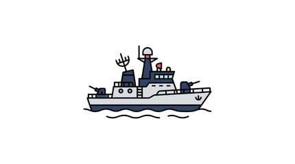 Naval Warship Vector Illustration © Yanto Suris