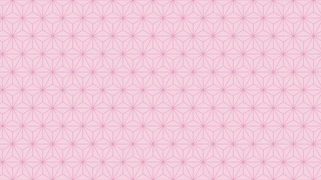 Pink asanoha japanese hemp leaf pattern scrolling seamless loop traditional background