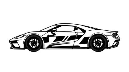 Fototapeta premium Sleek Sports Car Silhouette Vector Illustration 9.